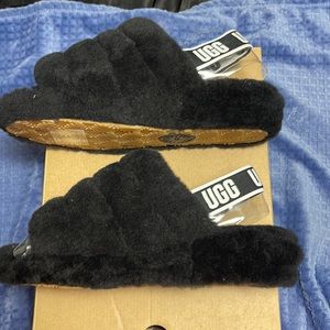 Black Oh Fluff Yeah Ugg Slippers